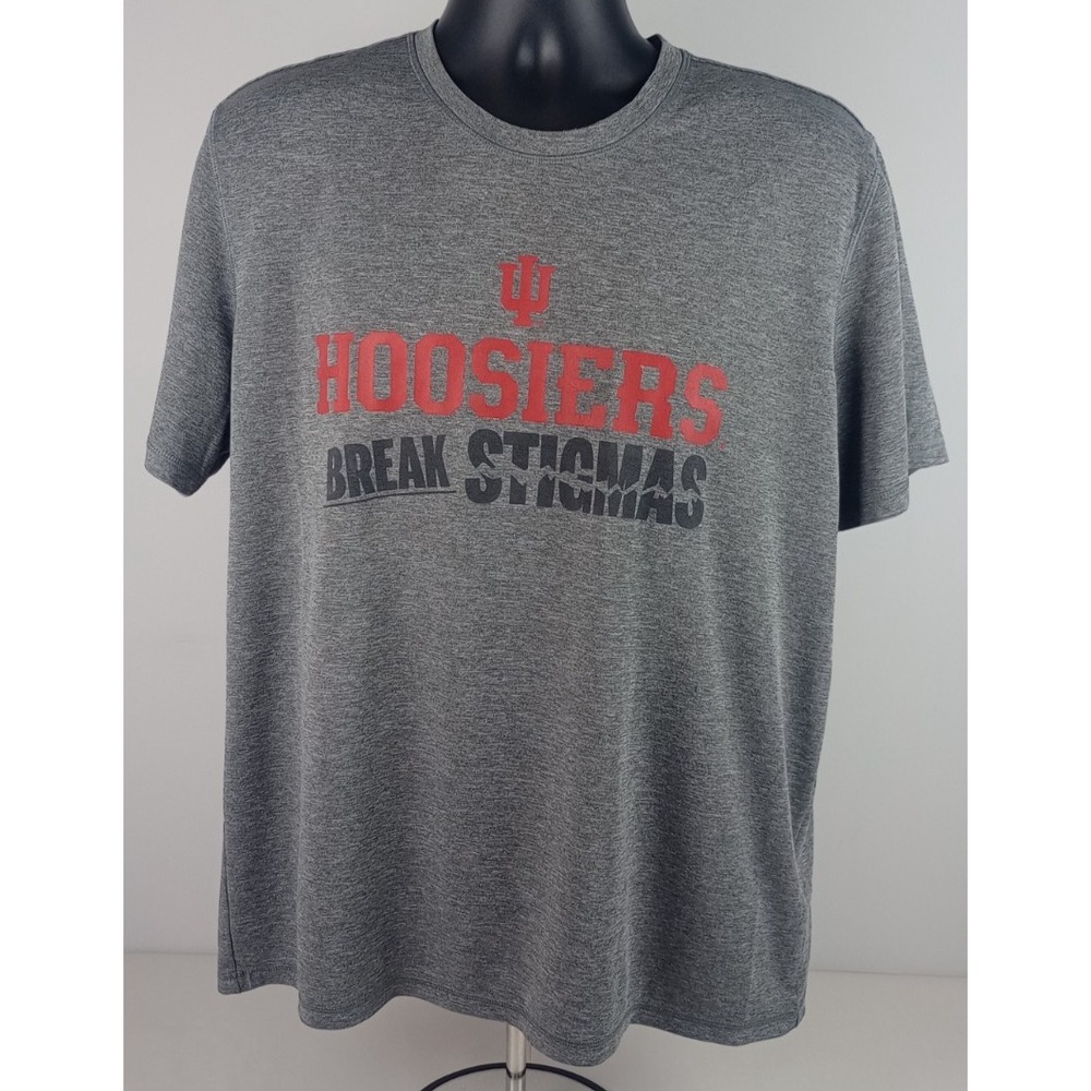 Adidas Men's XL Gray‎ Indiana Hoosiers Break Stigmas Very Soft Thick T-Shirt